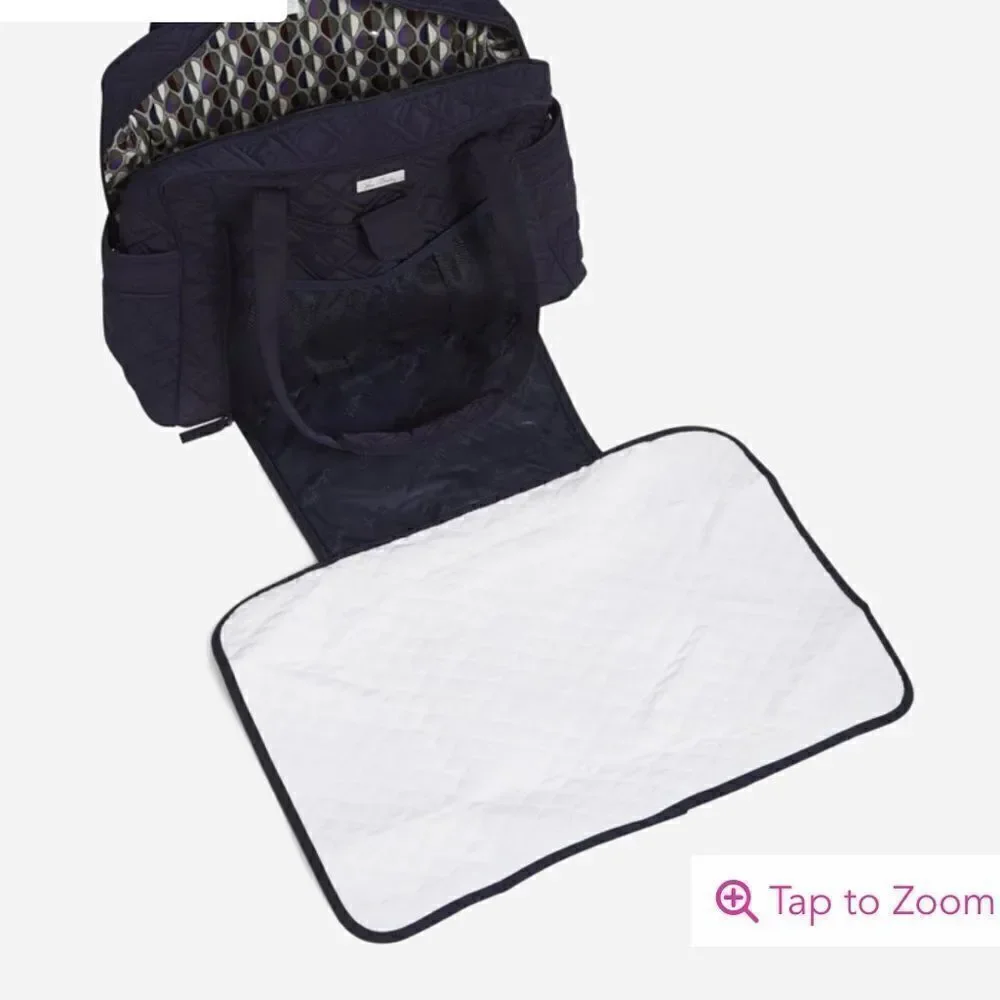 Vera Bradley Large Stroll Around Diaper Bag in Microfiber Classic Navy NWT
